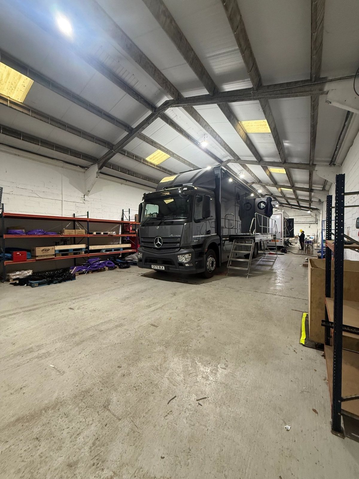 OB vehicle integration Expanding outside broadcast truck being wired and commissioned by the Mottram Broadcast engineering team